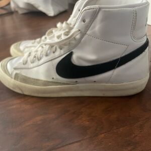 Nike White and Black High-Top Blazers